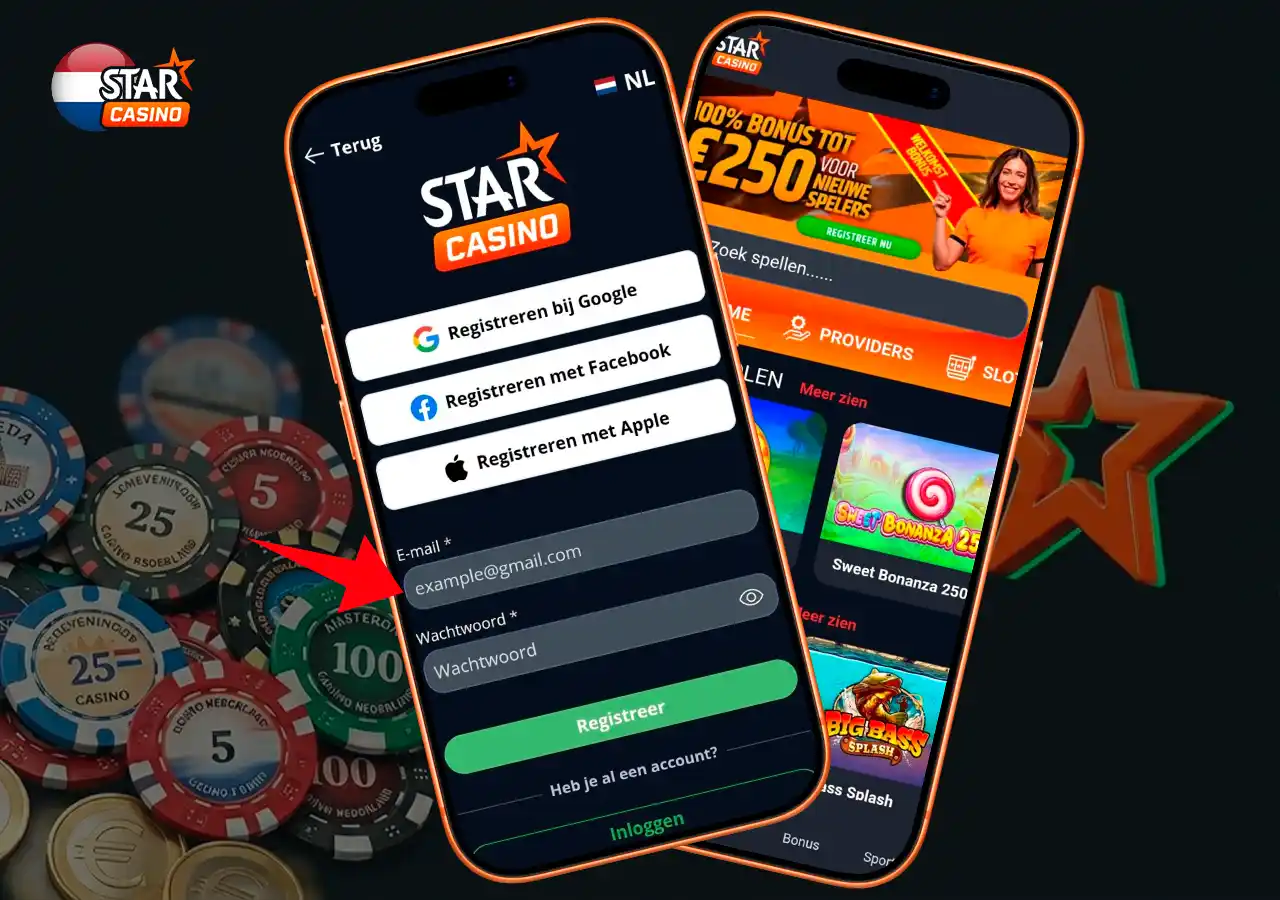 Veilig Starcasino inloggen en nieuw spelersaccount registreren online.